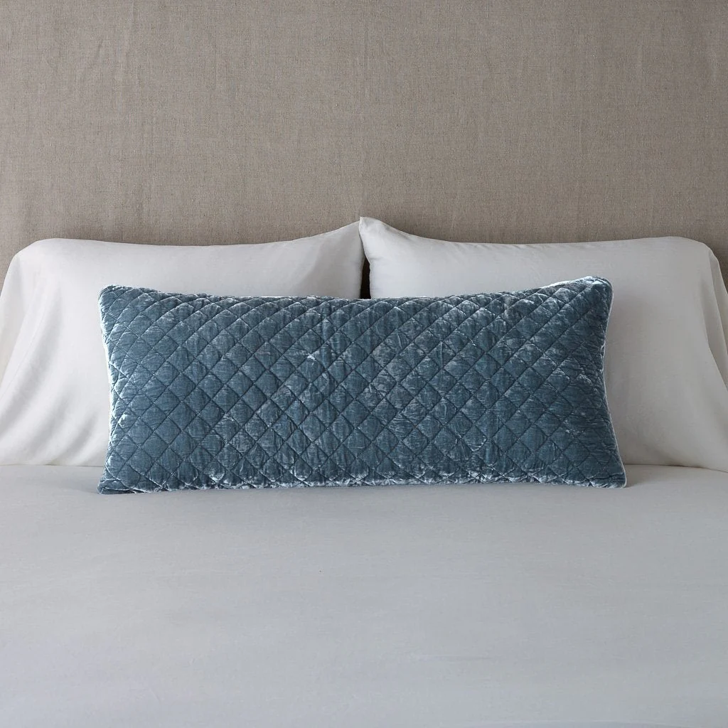 Silk Velvet Quilted Throw Pillow - Image 29