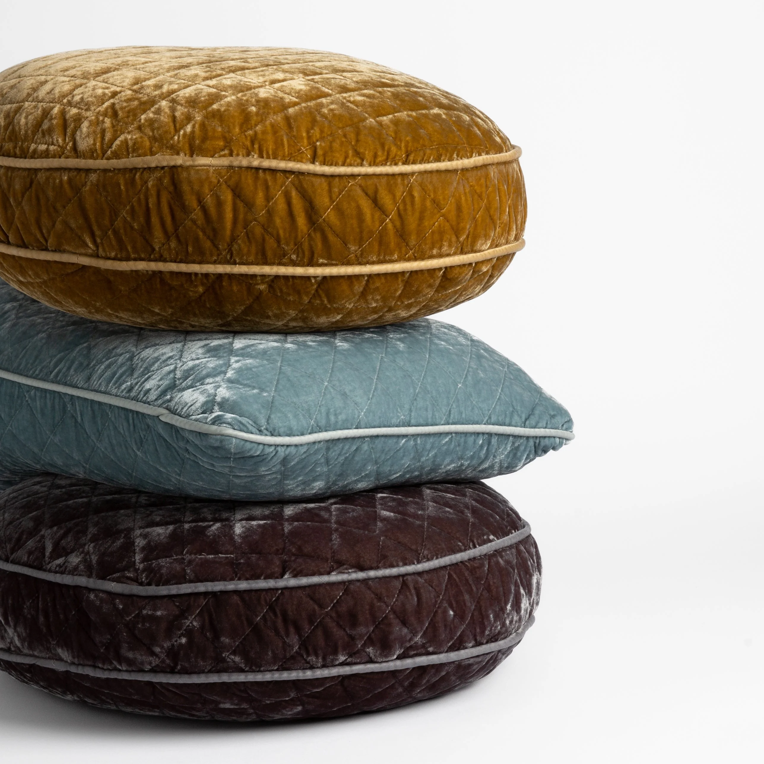 Silk Velvet Quilted Throw Pillow - Image 3