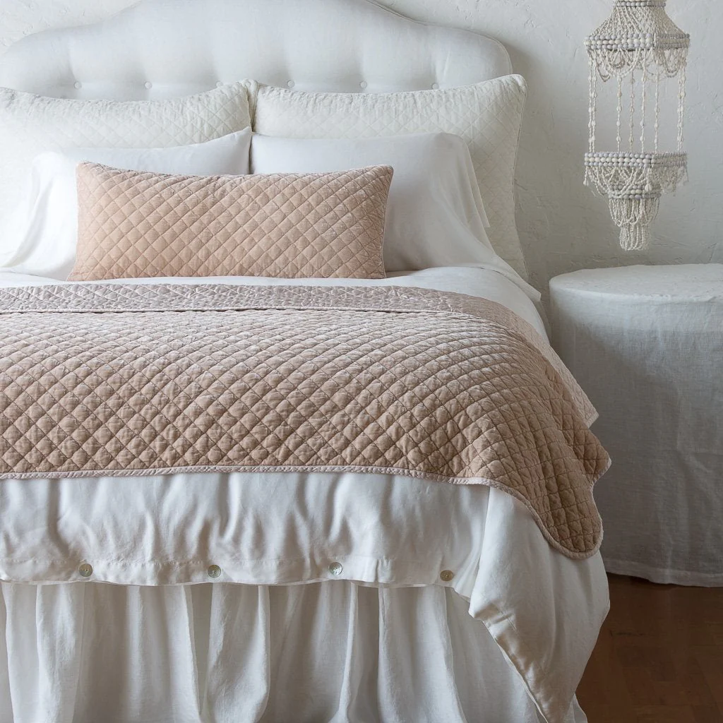 Silk Velvet Quilted Throw Pillow - Image 5